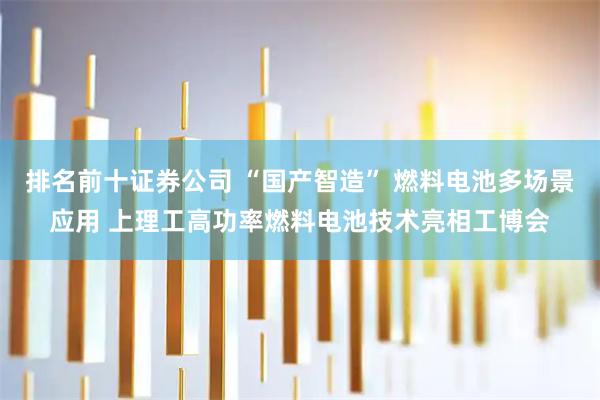 排名前十证券公司 “国产智造” 燃料电池多场景应用 上理工高功率燃料电池技术亮相工博会