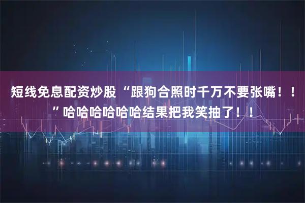 短线免息配资炒股 “跟狗合照时千万不要张嘴！！”哈哈哈哈哈哈结果把我笑抽了！！